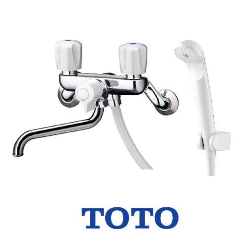 【送料無料】TOTO/浴室シャワー水栓/壁付きタイプ/2ハンドルシャワー水栓/一時止水なし/スプレー(節水)シャワー【シールテープ無料プレゼント!(希望者のみ)※水栓の箱を開封し同梱します】≪TMS25C≫